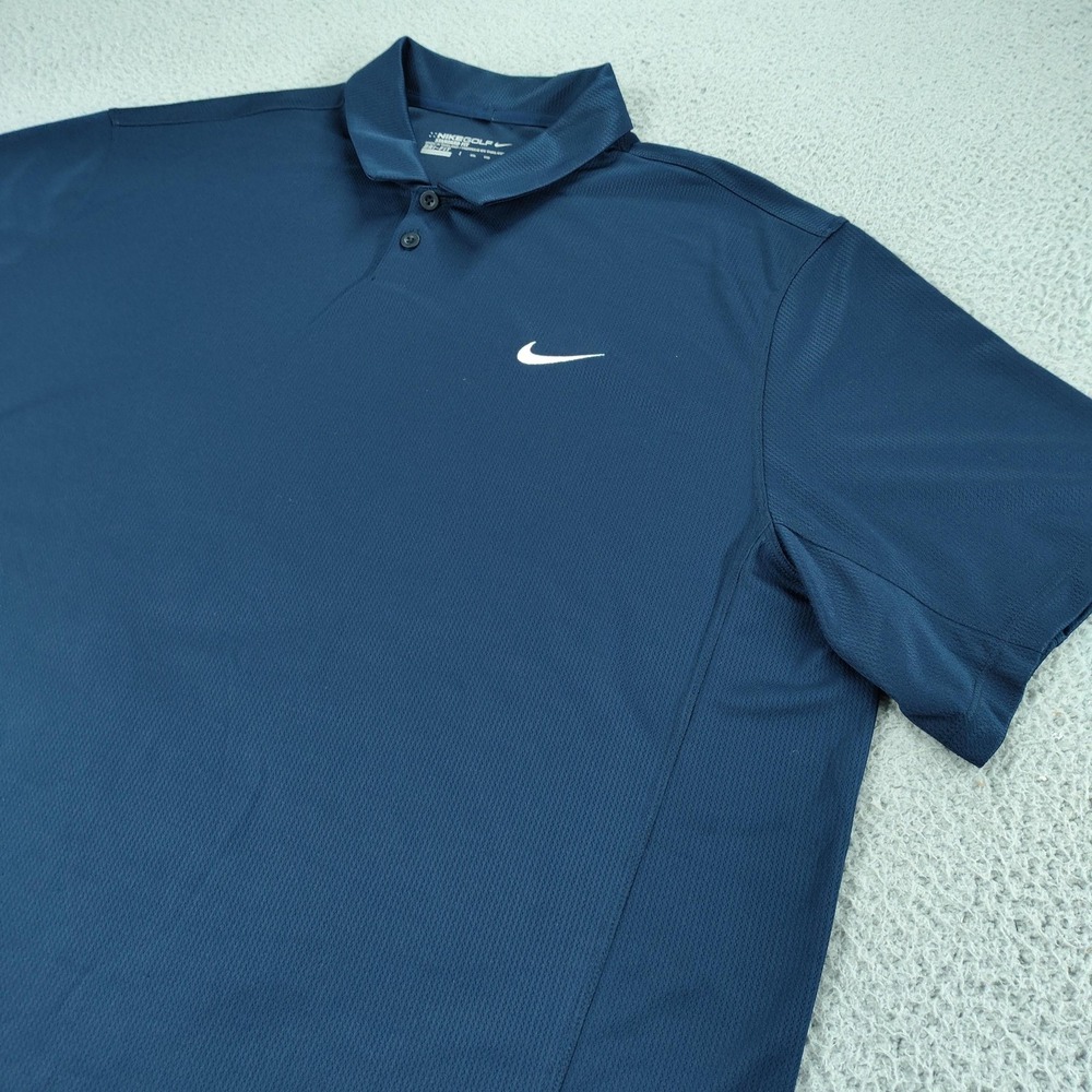 Nike Golf Polo Shirt Mens 2XL Blue Dri-FIT Standard Fit Performance 677386-419